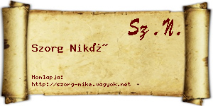 Szorg Niké névjegykártya